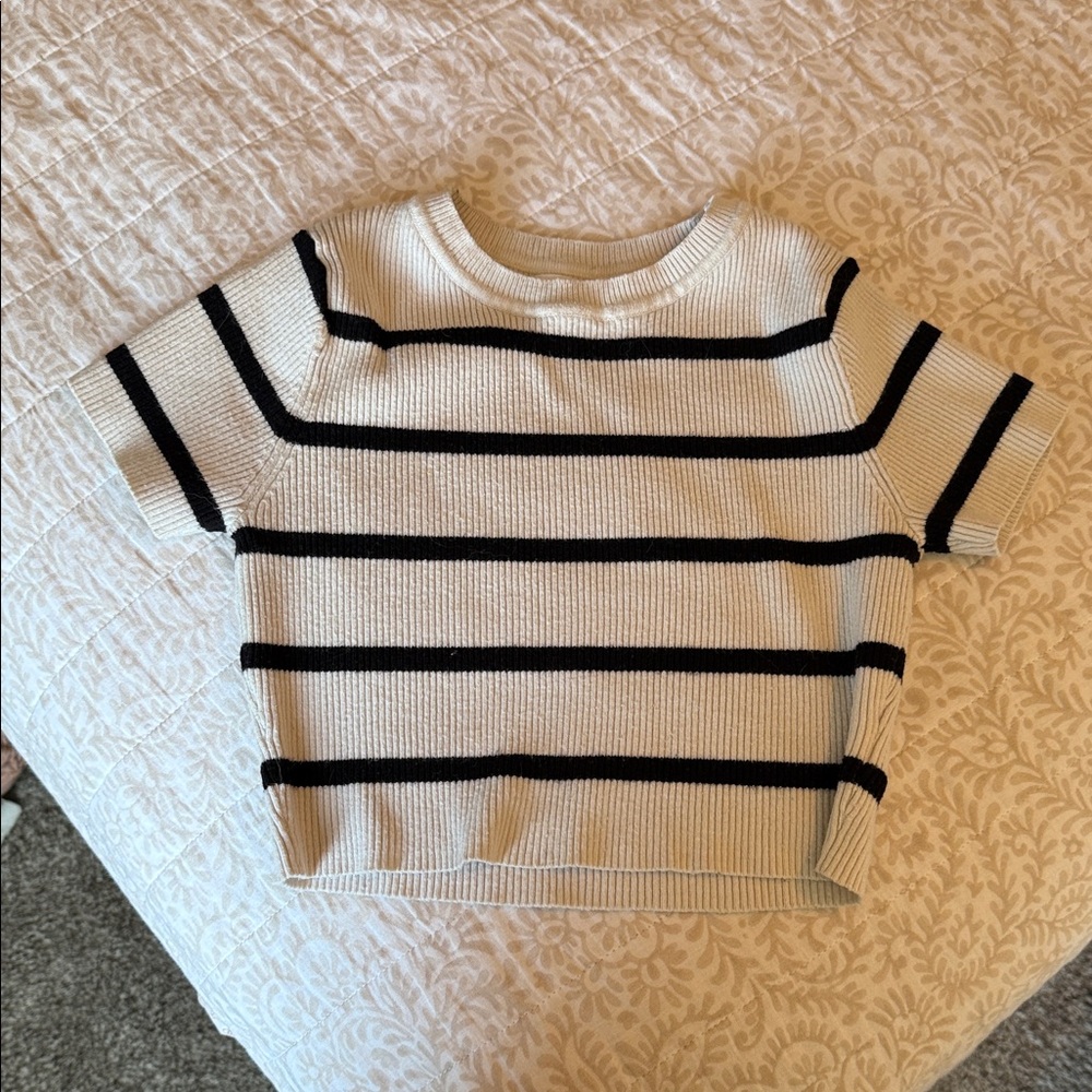 Zara Kids Sweater - Cream and Black Stripes